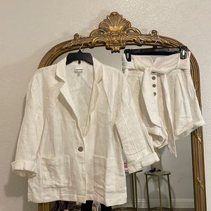 White Blazer & Shorts Set
